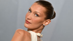 Bella Hadid’s Tousled Bombshell Updo Is So ’90s Pamela Anderson—See the Photos