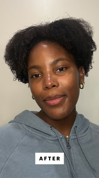 Allure creative producer Sydney Malone after applying the Ilia Sun Serum Mineral Sunscreen SPF 50